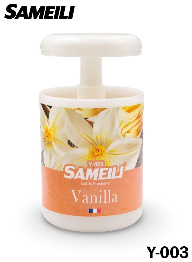 ساميلي معطر جو جل فانيليا من ساميلي Y-003 - معطر جل قابل للتعديل بنظام السحب، يوفر تحكمًا طويل الأمد في الروائح الكريهة، مناسب للاستخدام في لوحة قيادة السيارة، حامل الأكواب، المنزل، والمكتب. - Image 1